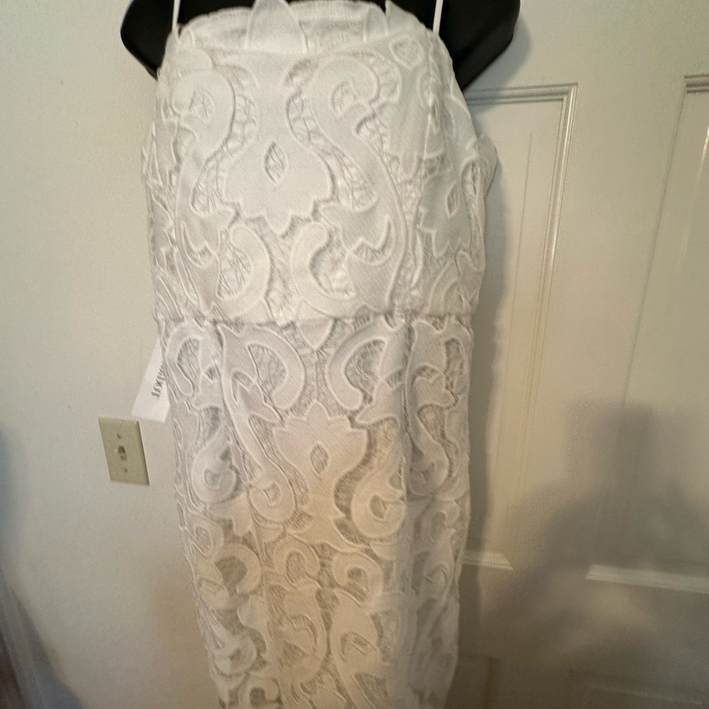 Bardot Women’s Lina White Lace Sheath Spaghetti Strap Dress Size 10 NWT - Picture 11 of 14